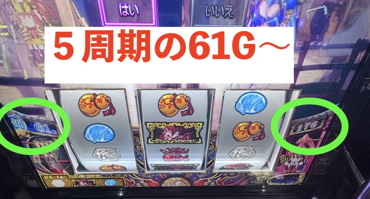 L戦国乙女5 打ち始めは5周期の台